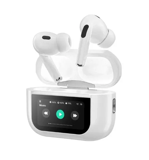 Viral Smart Touch Display earbuds(TWS),Active Noise Cancellation,up to 50 hours of playback